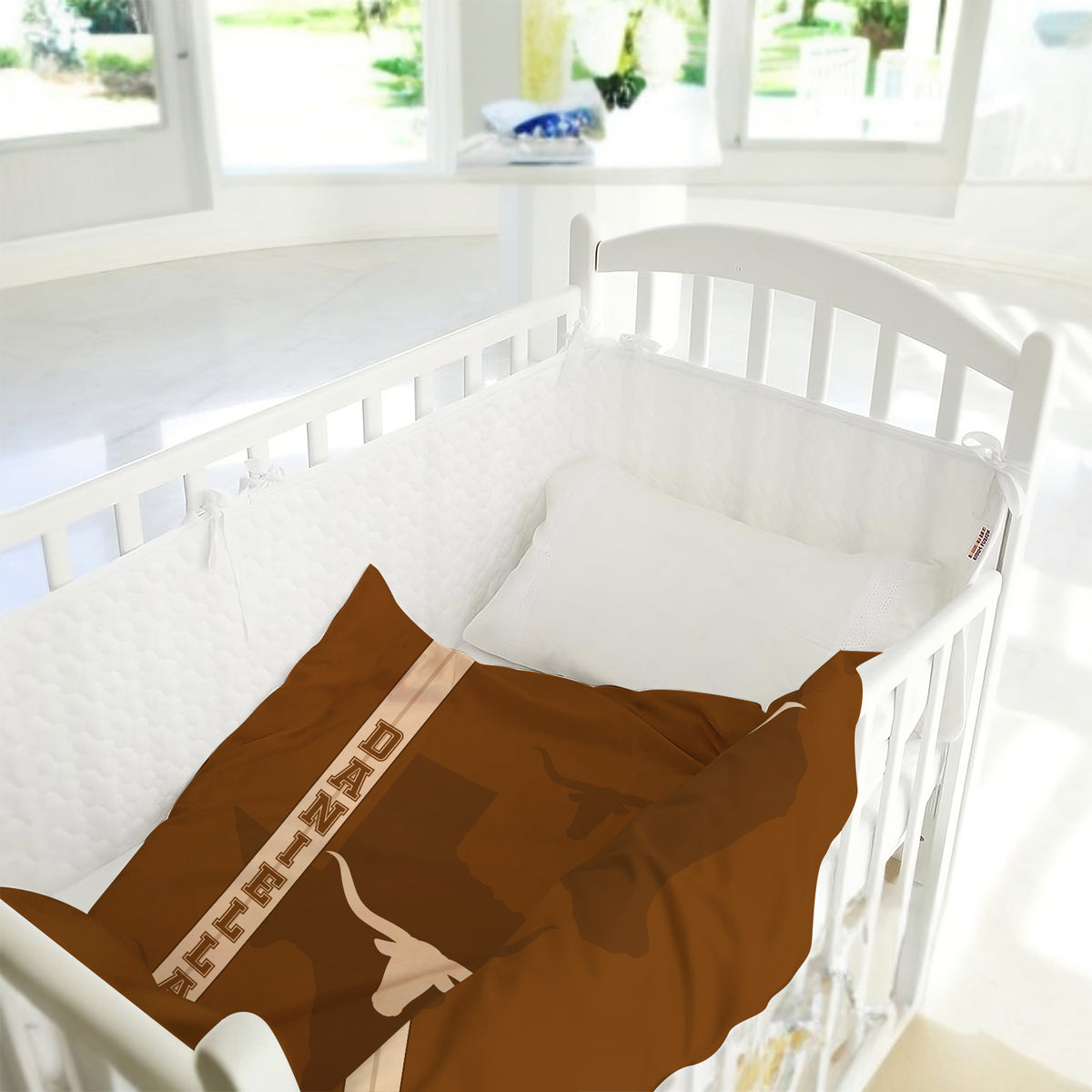Personalized Baby Blankets, Texas Cowboy Baby Stuff, Custom Name Western Nursery Decorations, Crib Stroller Blankets for Toddlers Newborn