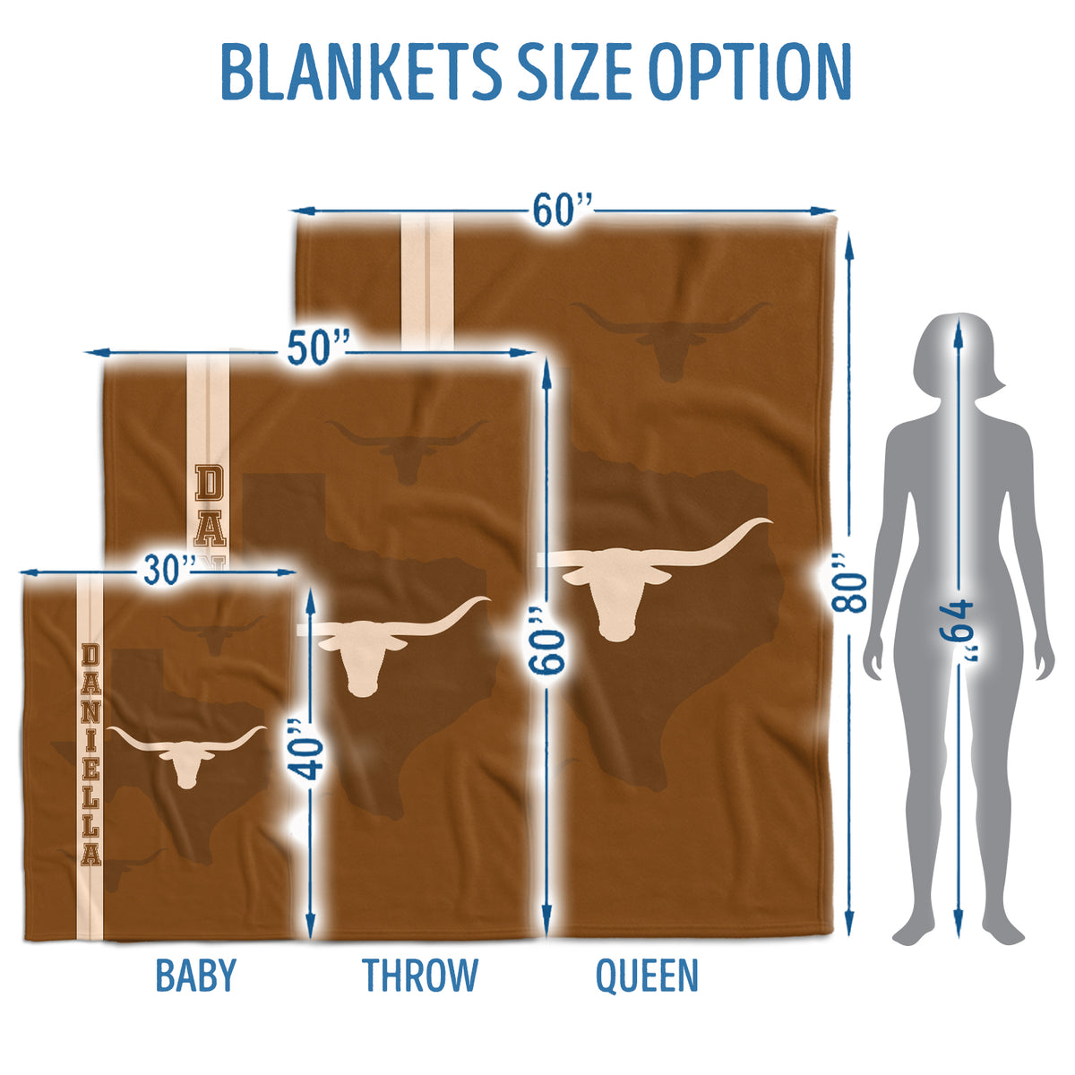 Personalized Baby Blankets, Texas Cowboy Baby Stuff, Custom Name Western Nursery Decorations, Crib Stroller Blankets for Toddlers Newborn