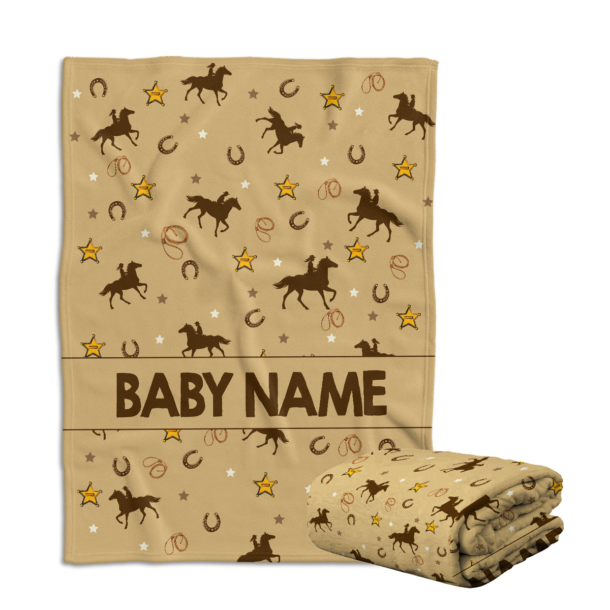 Personalized Baby Blankets, Western Blanket for Baby Girls And Boys, Crib Stroller Blankets for Toddlers Newborn
