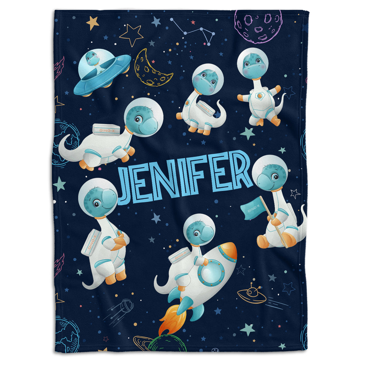 Personalized Baby Blankets for Baby, Astronaut Dinosaur Baby Blankets, 3 Sizes Plush Blankets for Infant Newborn Kids Toddler