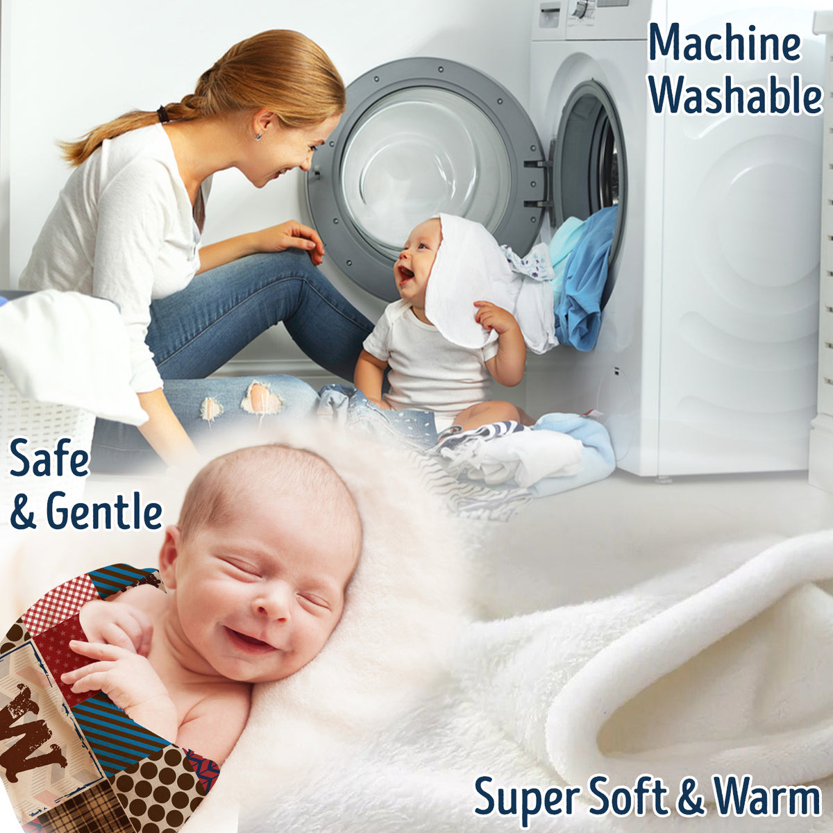 Personalized Baby Blankets for Boys Girls, Baby Boy Stuff, Custom Baby Blankets Name Fleece Blankets for Son Daughter Newborn Infant