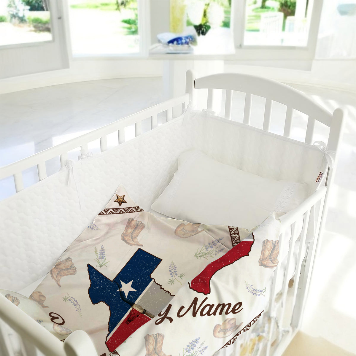 Personalized Baby Blankets for Boys Girls, Texas Baby Blankets, Western Nursery Decorations, Gift For Family Friends