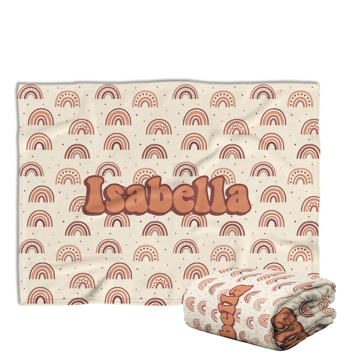 Personalized Baby Blankets for Girls, Baby Girl Swaddle Blanket, Custom Baby Rainbow Blanket Boho, Plush Blankets for Newborn Infant Daughter Granddaughter Toddlers Kids