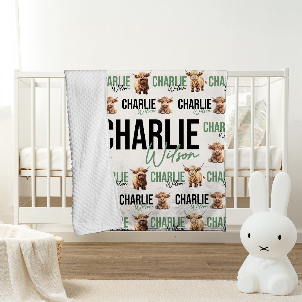 Personalized Baby Blankets with Name, 3 Sizes Plush Blanket for Infant Newborn Toddlers, Gift For Baby