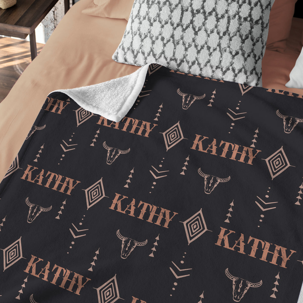Personalized Baby Cowboy Pattern Blankets for Girls Boys, Baby Stuff, Custom Baby Blankets Name Fleece Blankets for Newborn Infant Son Daughter
