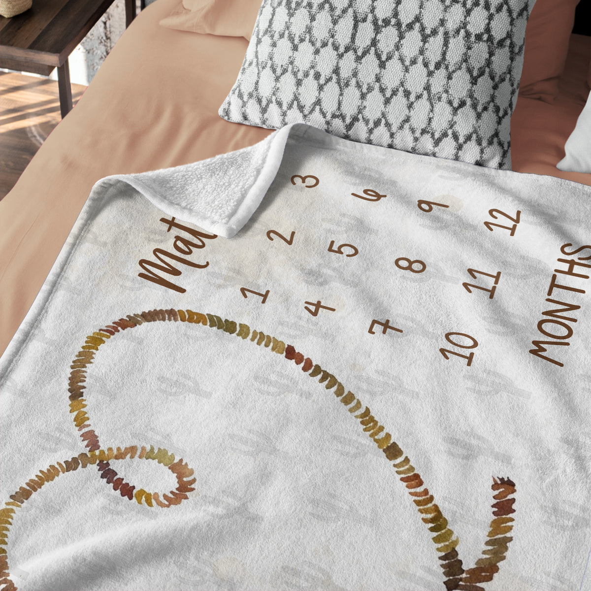 Personalized Baby Milestone Blankets with Name, Custom Monthly Milestone Blanket Cowboy, Newborn Growth Chart
