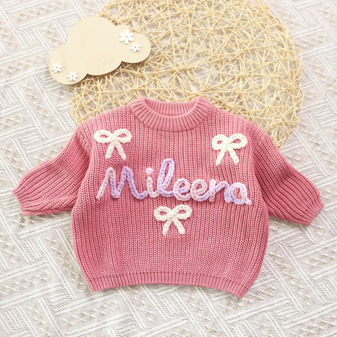 Personalized Baby Name Jumper, Embroidered Baby Sweater, Monogrammed Baby Gift, First Birthday Gift