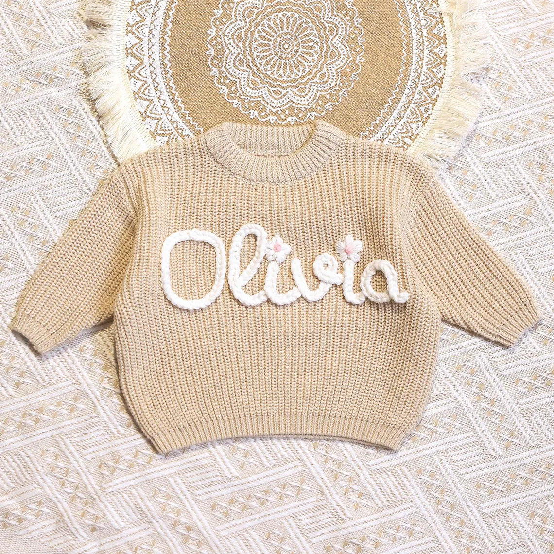 Personalized Baby Name Jumper, Embroidered Baby Sweater, Monogrammed Baby Gift, First Birthday Gift