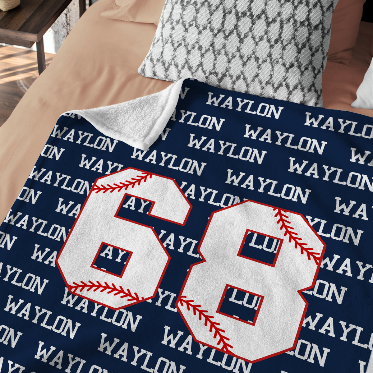 Personalized Baseball Baby Blanket With Name - Custom Swaddle for Boys, Girls, Newborns, Toddlers, Kids - Plush Blanket for Daughter, Son