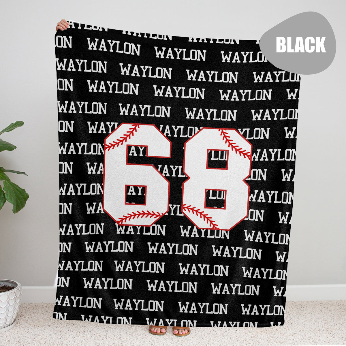 Personalized Baseball Baby Blanket With Name - Custom Swaddle for Boys, Girls, Newborns, Toddlers, Kids - Plush Blanket for Daughter, Son