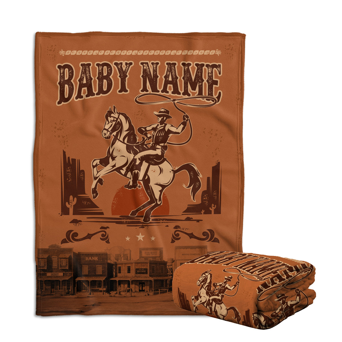 Personalized Country Baby Blankets for Boys & Girls - Custom Fleece Blankets for Infant Newborn Son or Daughter