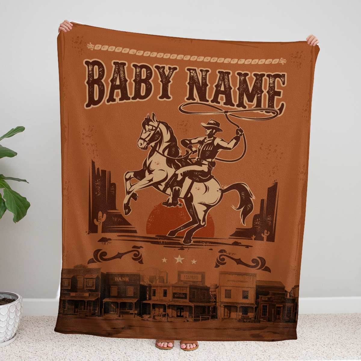Personalized Country Baby Blankets for Boys & Girls - Custom Fleece Blankets for Infant Newborn Son or Daughter