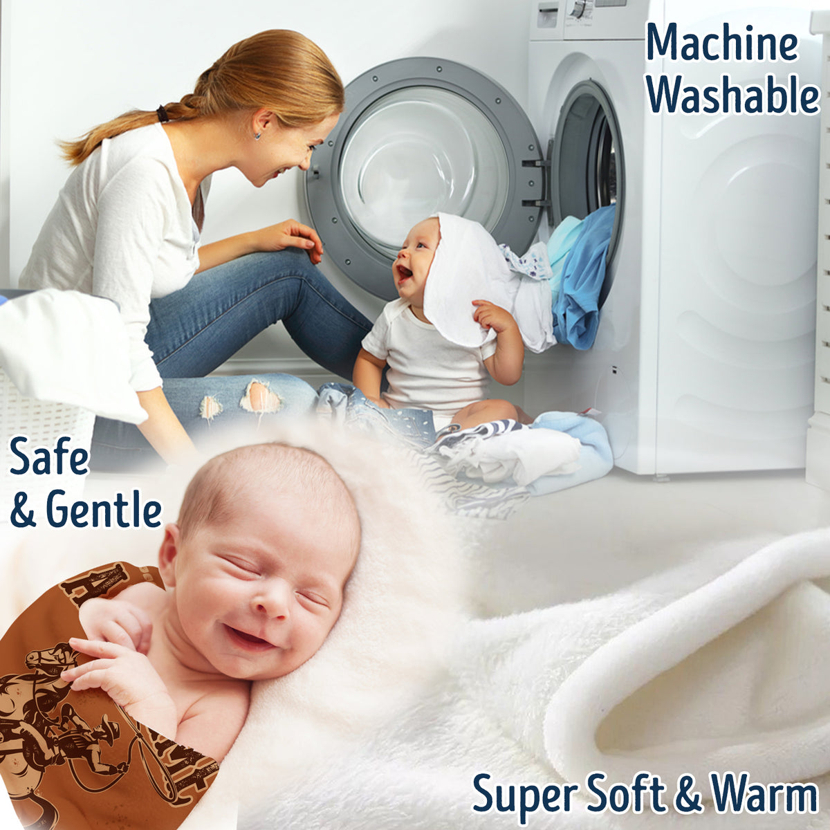 Personalized Country Baby Blankets for Boys & Girls - Custom Fleece Blankets for Infant Newborn Son or Daughter