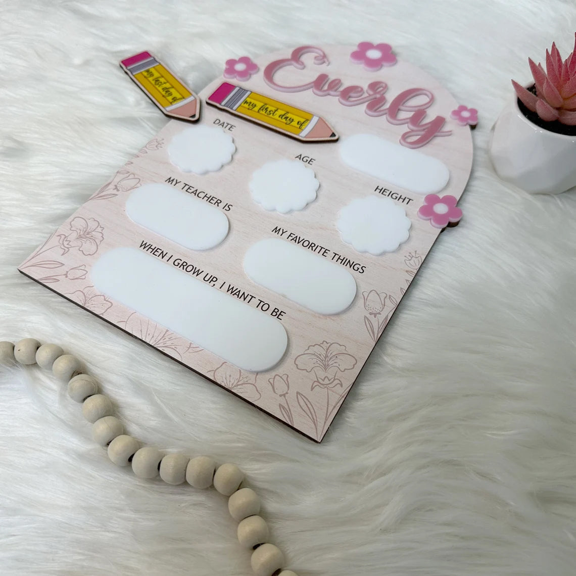 Personalized First And Last Day Of School Sign, 1st Day of Preschool, Back To School Sign