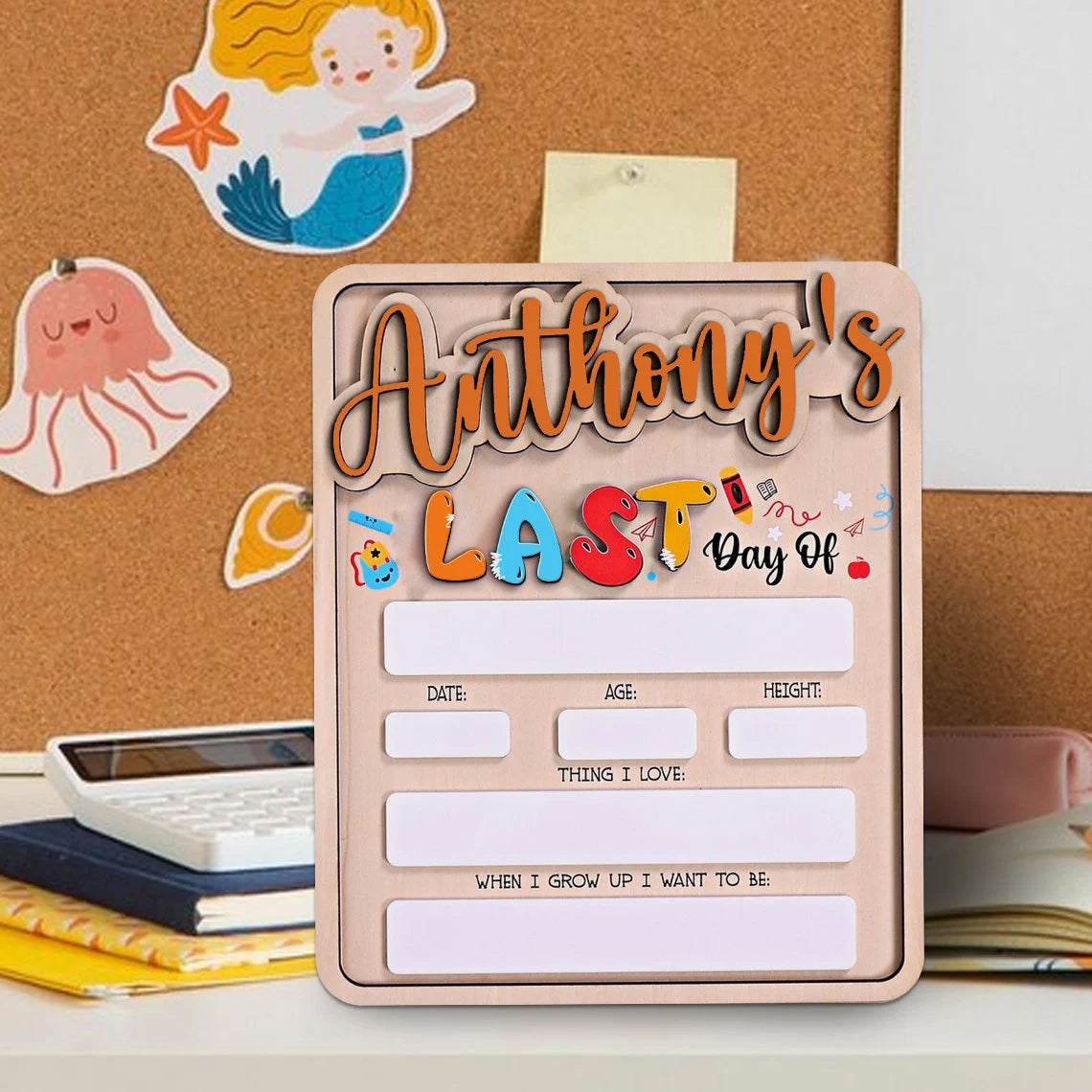 Personalized First And Last Day School Sign, Back To School Sign, Gift for Kids