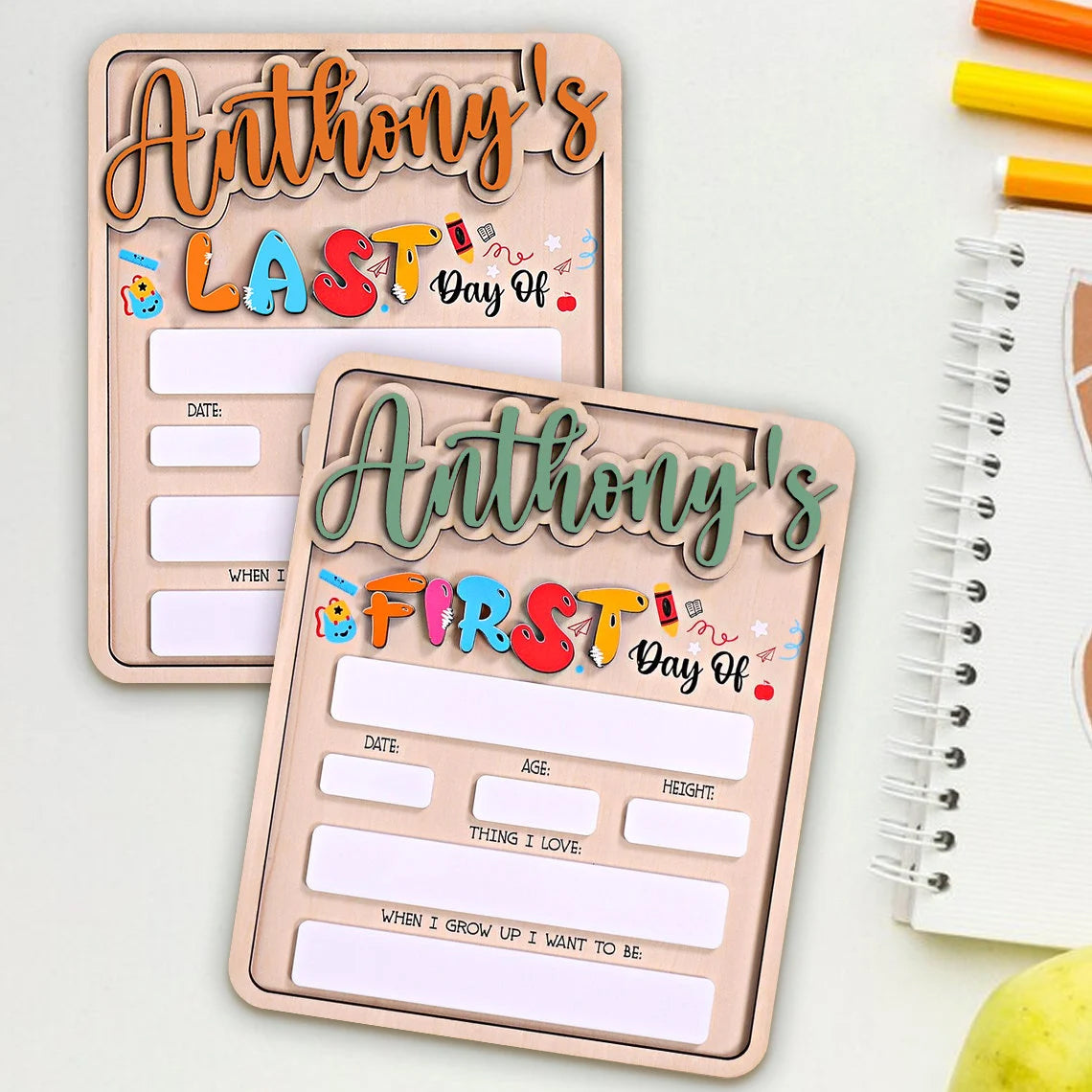 Personalized First And Last Day School Sign, Back To School Sign, Gift for Kids