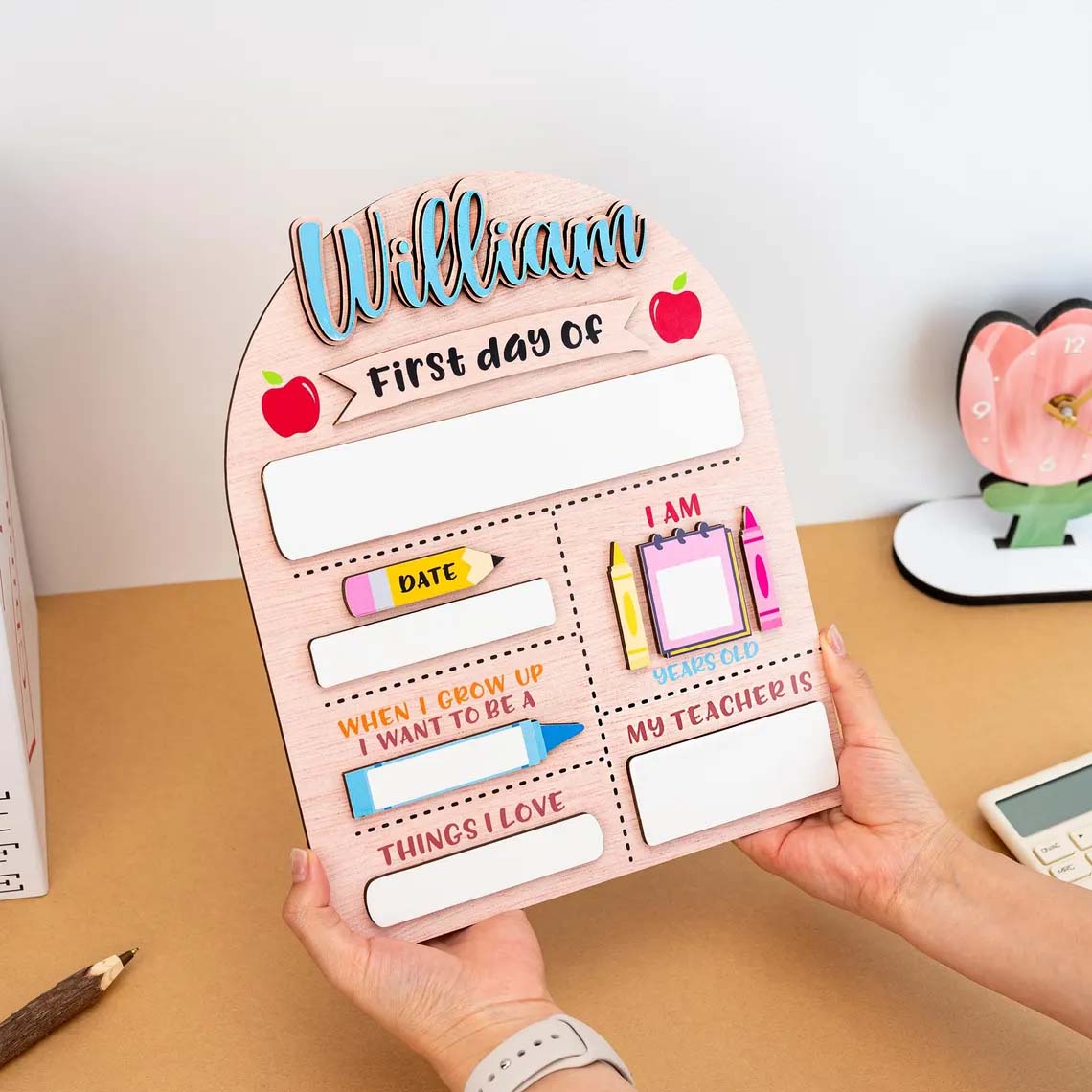 Personalized First And Last Day of School Sign, Kindergarten Of School Sign, School Sign Photo Prop