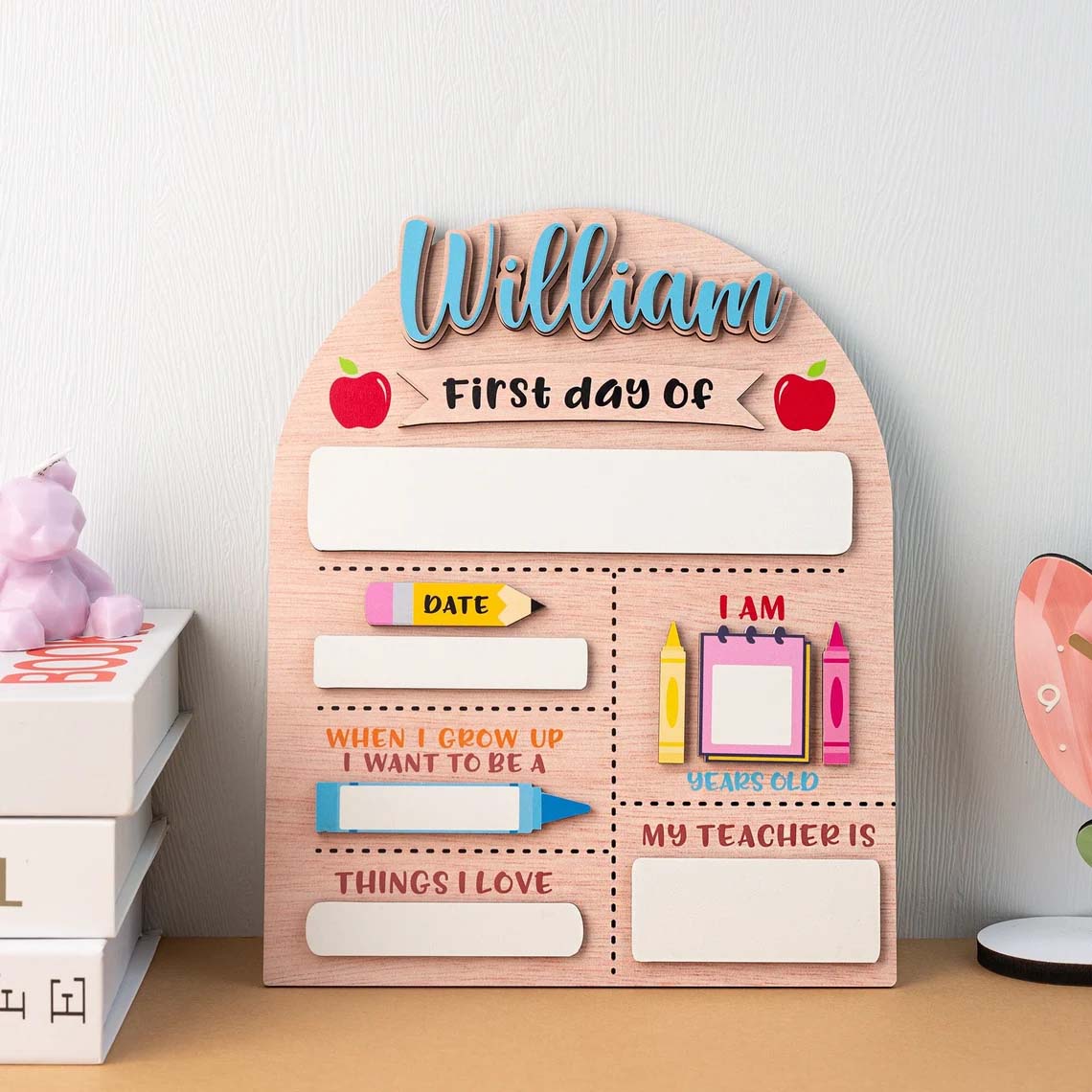 Personalized First And Last Day of School Sign, Kindergarten Of School Sign, School Sign Photo Prop