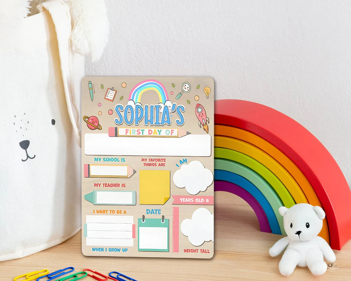 Personalized First And Last Day of School Sign, Wood Acrylic Sign, Back To School Gift