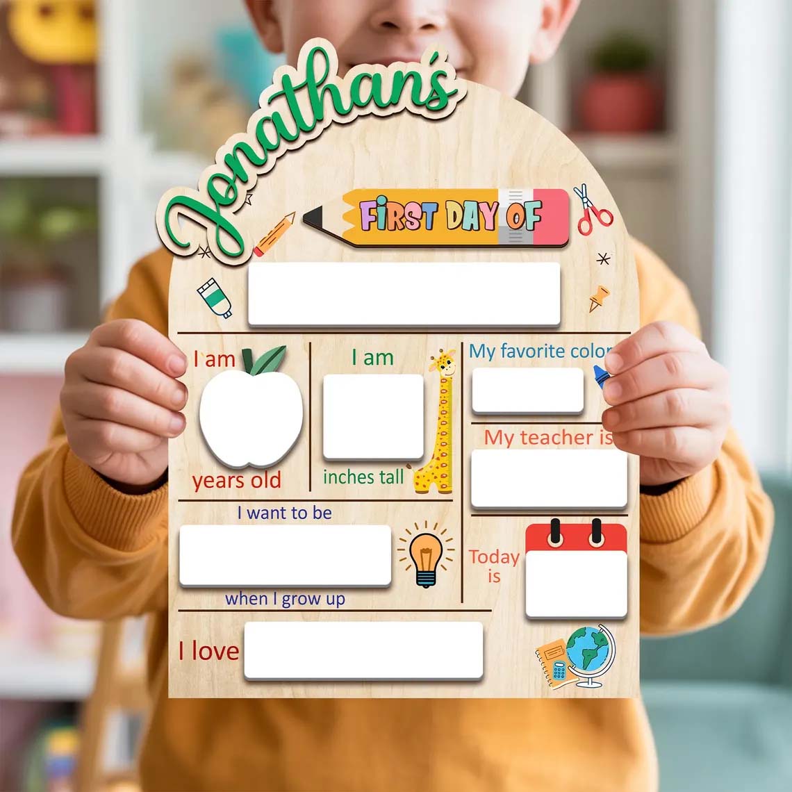 Personalized First and Last Day Of School Sign, 1st Day Of School Board, Reusable Back To School Sign