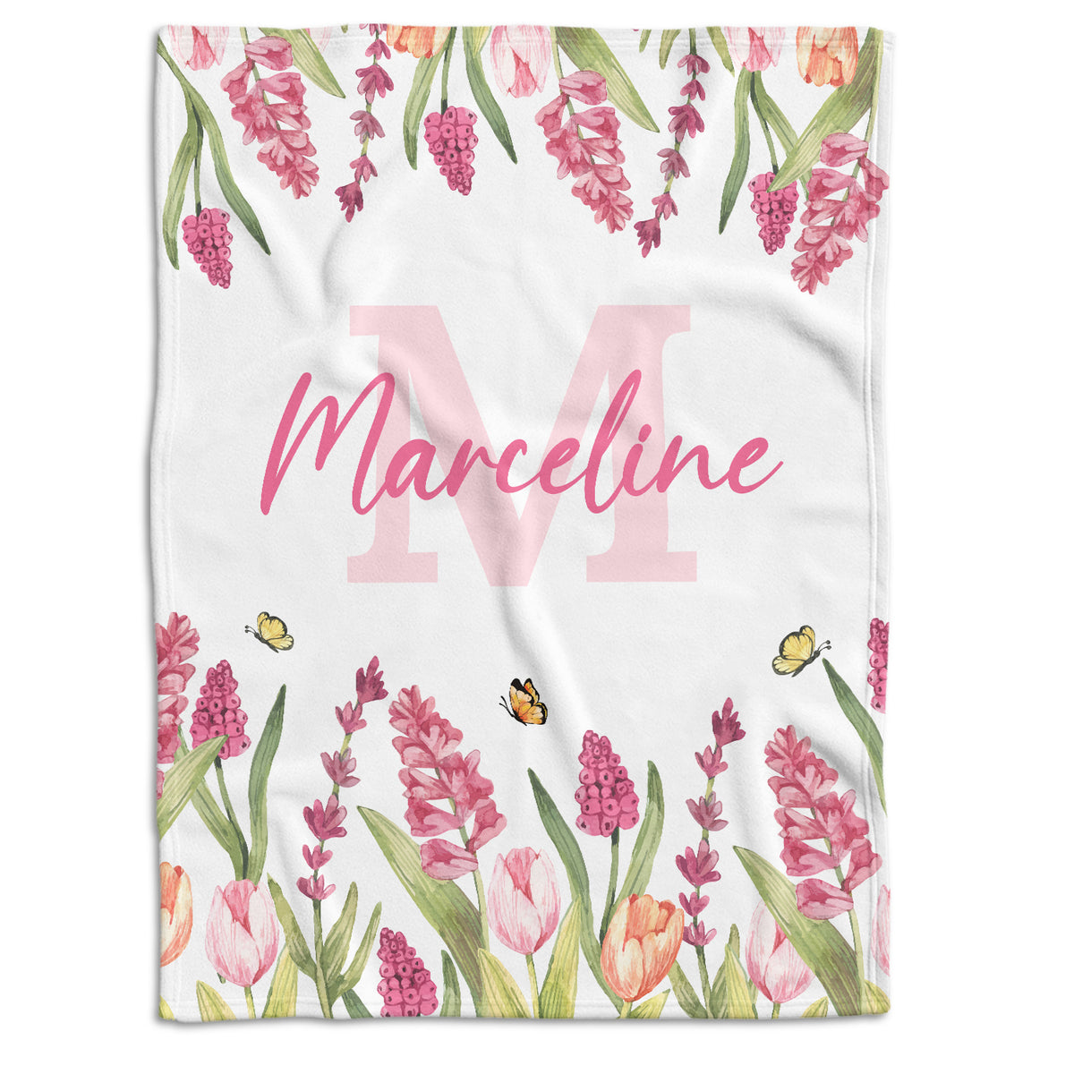 Personalized Name Baby Girl Blanket For NewborToddler Nursery Bed Blankets Stroller Crib Shower Gifts, Super Soft Plush Fleece
