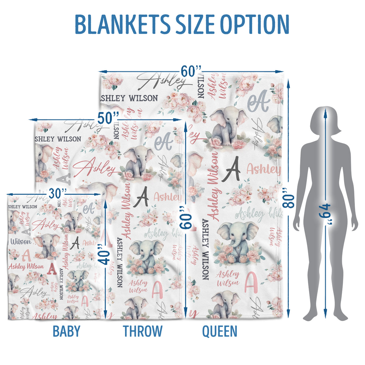 Personalized Name Baby Girl Blanket for NewborToddler Nursery Bed Blankets Stroller Crib Shower Gifts, Super Soft Plush Fleece