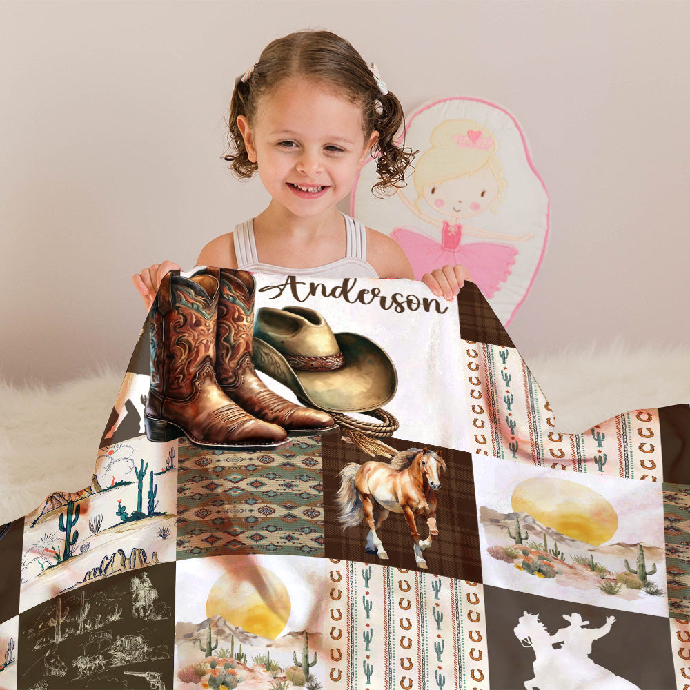 Personalized Name Minky Baby Blankets For Baby, Blanket Double Layer with Dotted Backing for Infant Toddler Crib, Gift For Baby