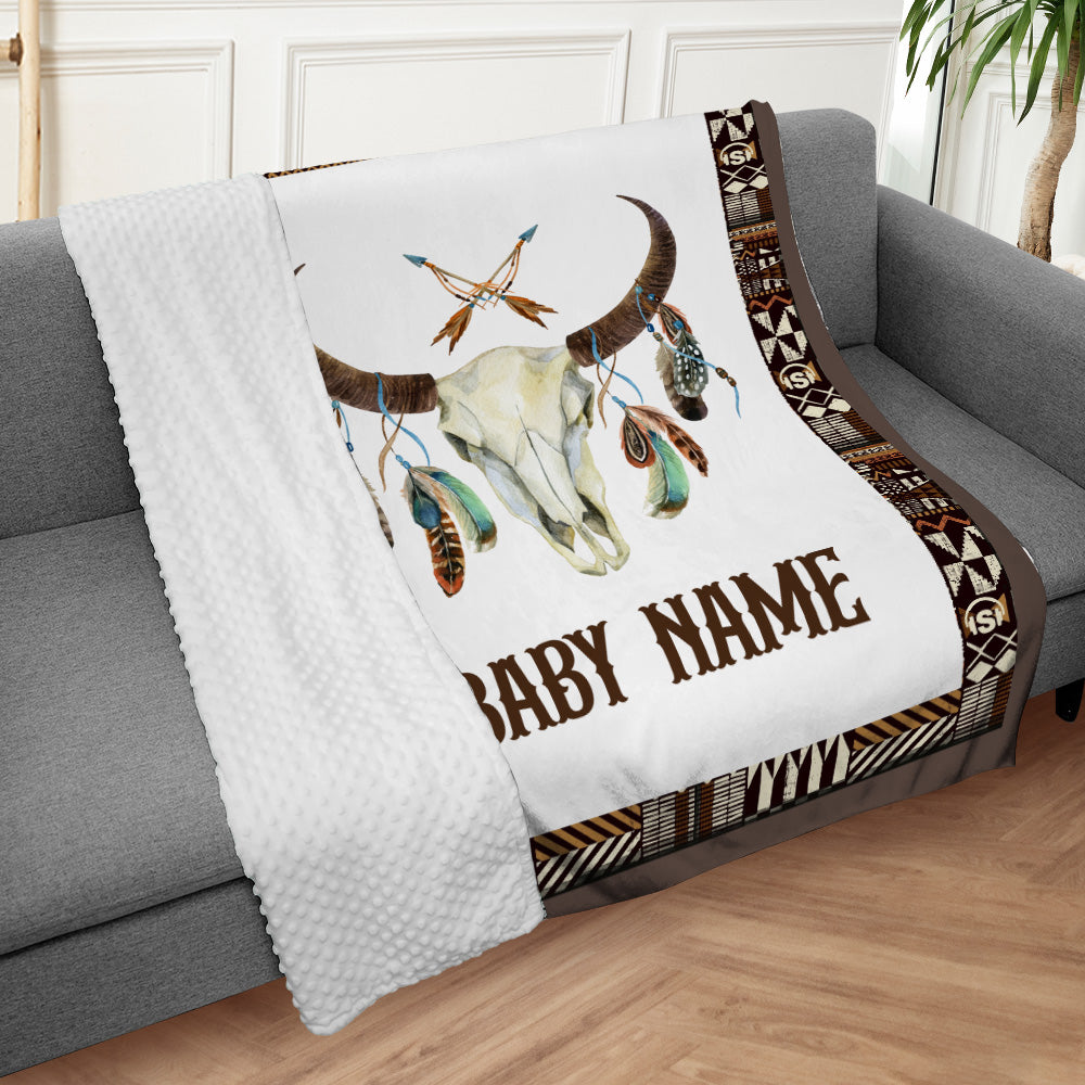 Personalized Name Minky Baby Blankets, Minky Blanket Double Layer with Dotted Backing for Infant Toddler Crib, Gift For Kids