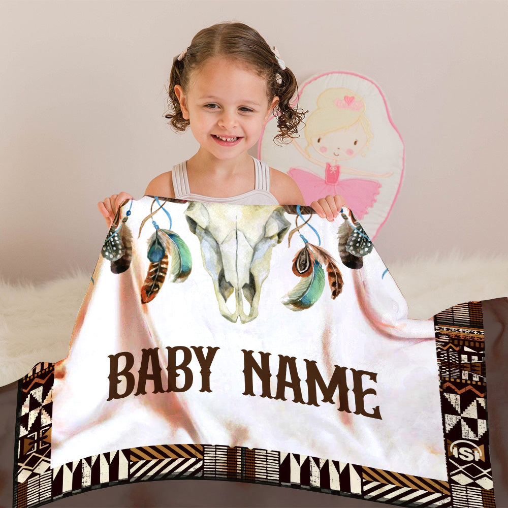 Personalized Name Minky Baby Blankets, Minky Blanket Double Layer with Dotted Backing for Infant Toddler Crib, Gift For Kids