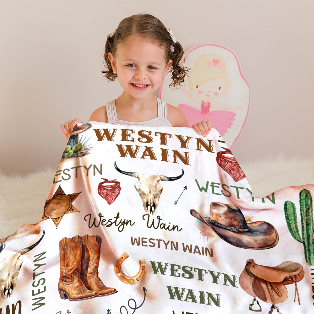 Personalized Name Minky Baby Blankets, Soft Plush Receiving Minky Blanket Double Layer with Dotted Backing for Infant Toddler Crib, Gift For Baby