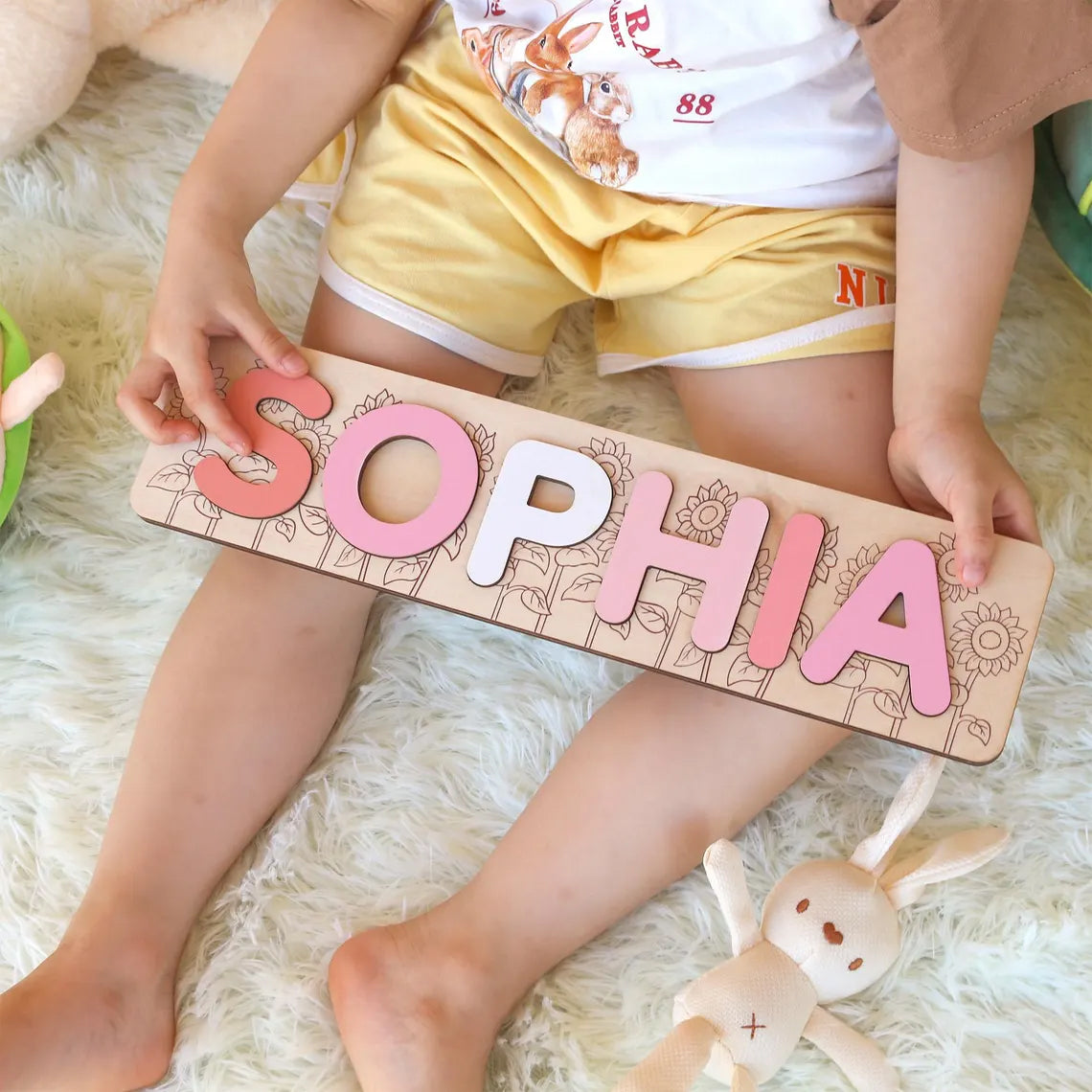 Personalized Name Puzzle for Baby, Baby Name Name Puzzle, First Birthday Gifts, Wooden Toys for Baby, Toddler Gift
