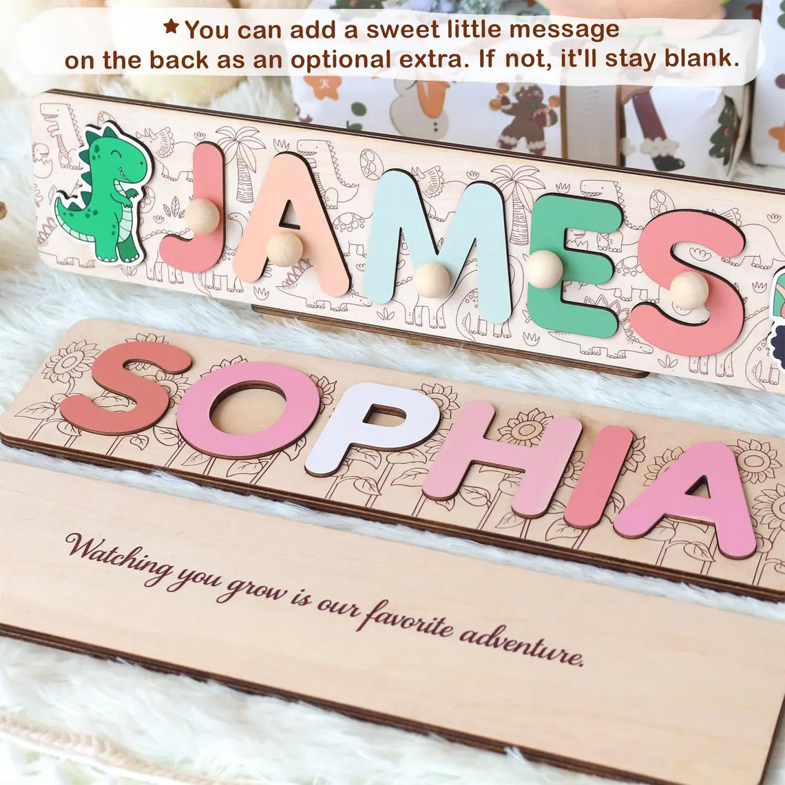 Personalized Name Puzzle for Baby, Baby Name Name Puzzle, First Birthday Gifts, Wooden Toys for Baby, Toddler Gift