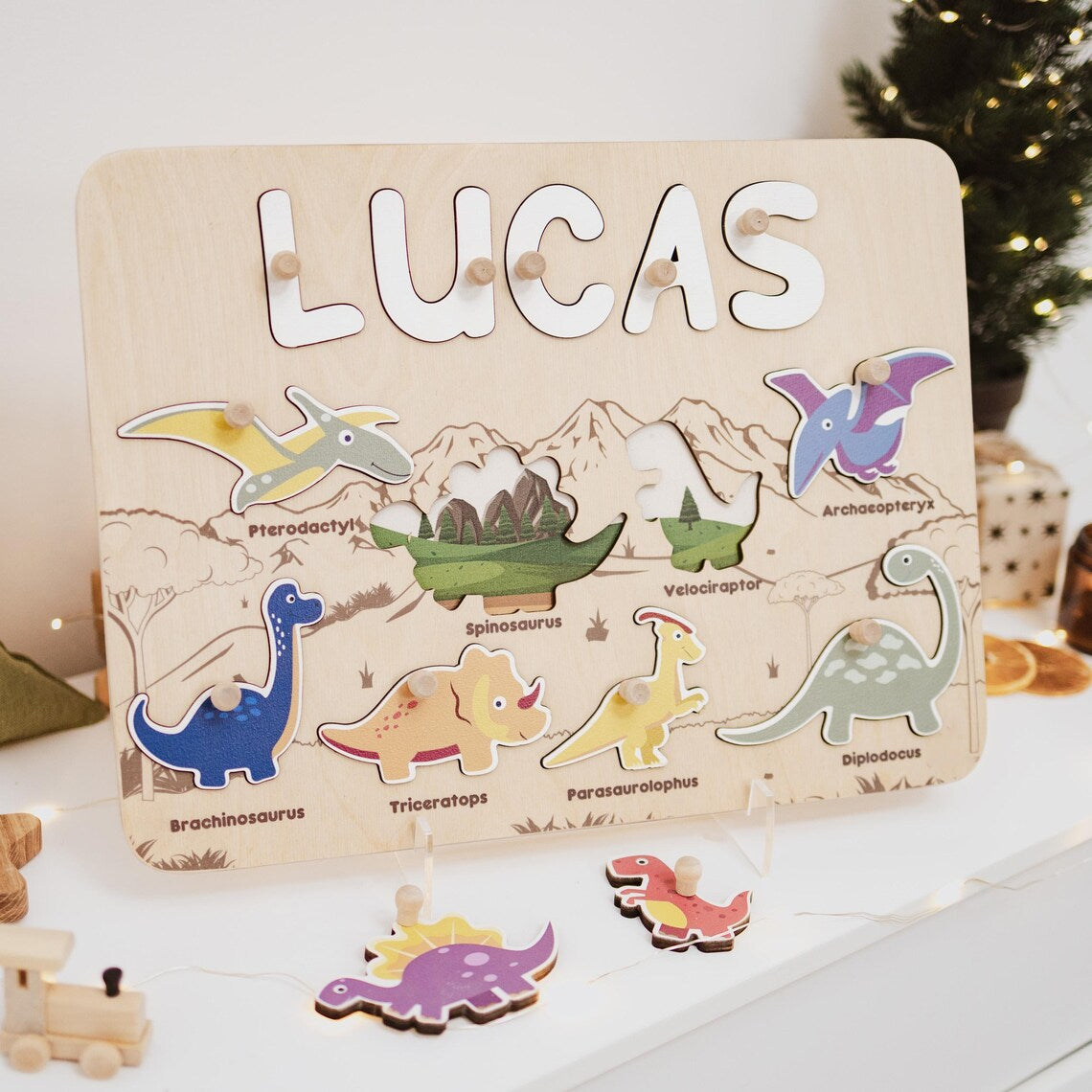 Personalized Space Name Puzzle Board, Nursery Decor, Custom Gifts for Kids, Wooden Toys for Baby, Toddler Gift