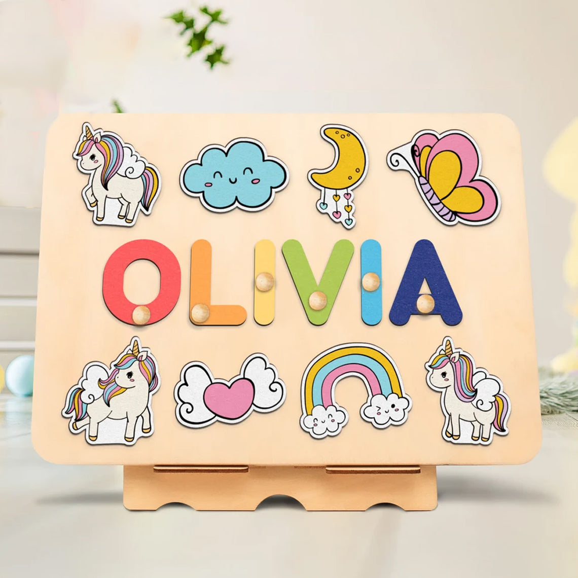 Personalized Unicorn Name Puzzle, Personalized Birthday Gift for Kids, Unicorn Baby Girl Gift