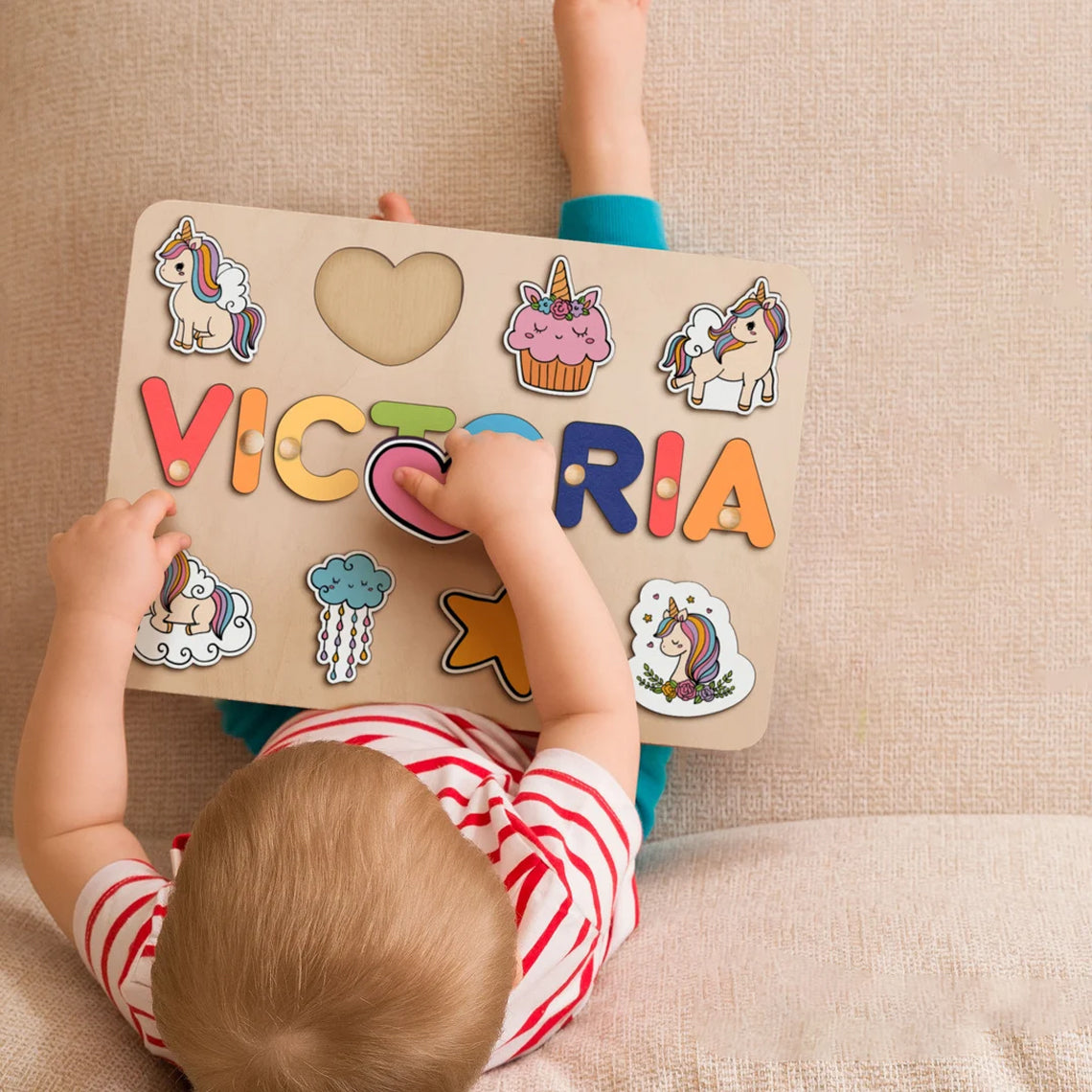 Personalized Unicorn Name Puzzle, Personalized Birthday Gift for Kids, Unicorn Baby Girl Gift