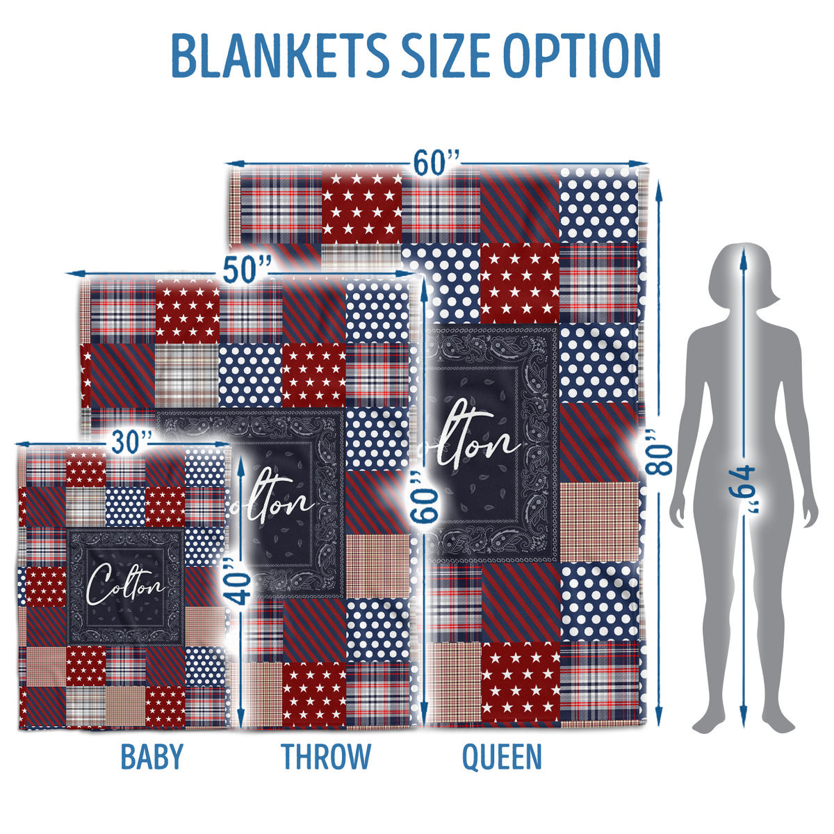 Personalized Western Baby Blankets for Boys, Western Pattern Blankets, Custom Baby Blankets Name Fleece Blankets for Newborn Infant