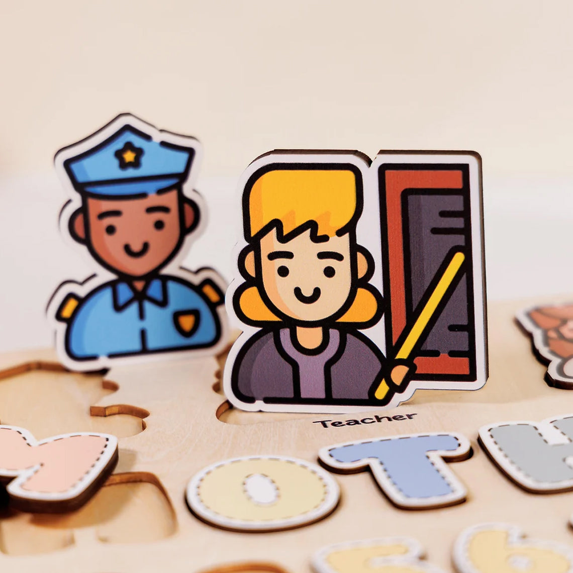 Personalized Wooden Puzzle Cute Baby Future Profession , Birthday Gift For Kids, Wooden Toddler Toys