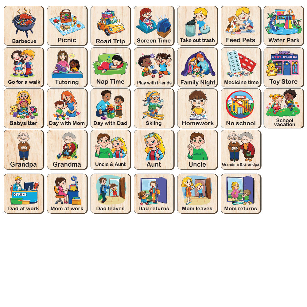Personalized Wooden Weekly Routine Cards for Todder, Weekly Planner for Kids, Daily Responsibilities, Chore Chart For Kids