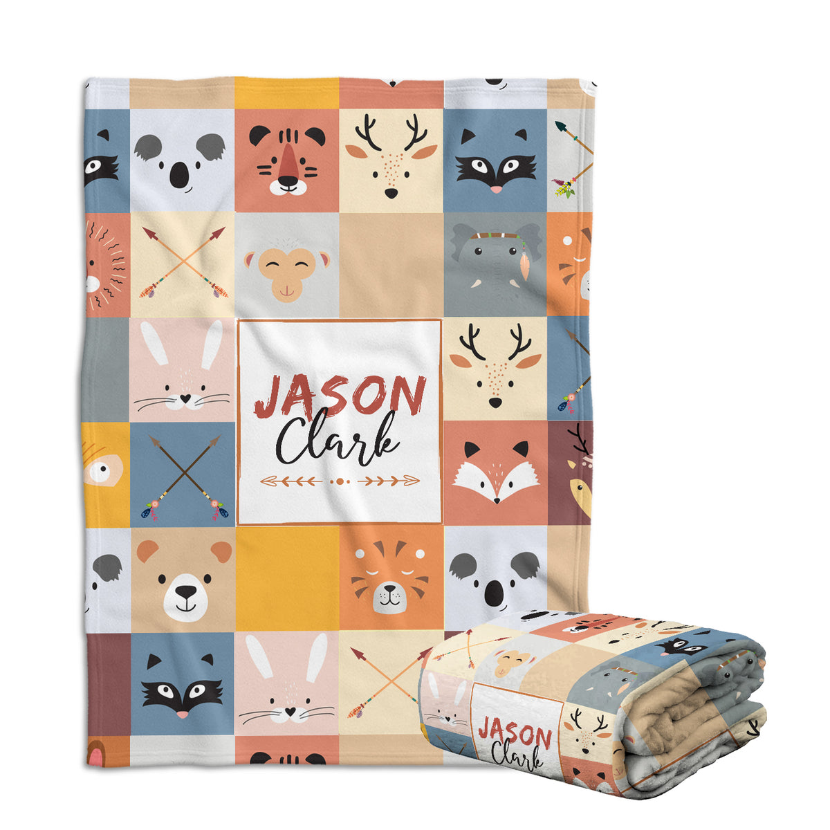 Personalized Woodland Baby Blankets for Girls - Custom with Name, Swaddle Blankets in 3 Sizes for Newborn Daughter or Granddaughter