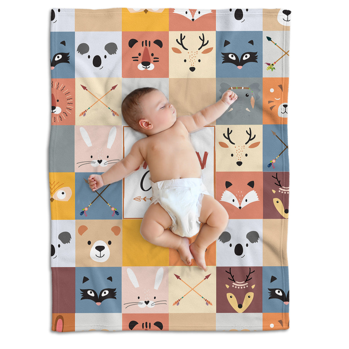 Personalized Woodland Baby Blankets for Girls - Custom with Name, Swaddle Blankets in 3 Sizes for Newborn Daughter or Granddaughter