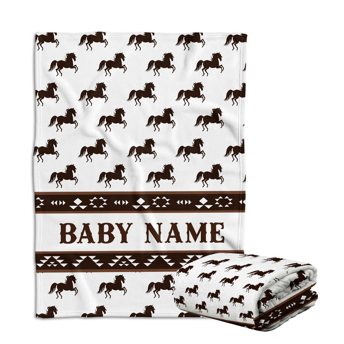Western Baby Blanket - Personalized Cowboy Blankets for Boys & Girls, Custom Fleece Blankets for Newborns