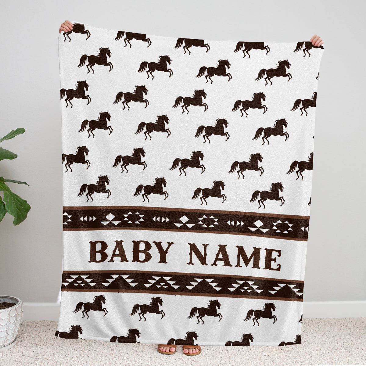 Western Baby Blanket - Personalized Cowboy Blankets for Boys & Girls, Custom Fleece Blankets for Newborns