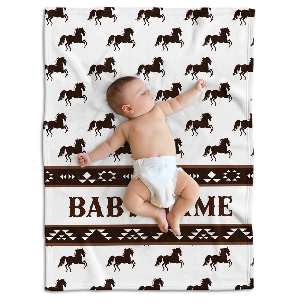 Western Baby Blanket - Personalized Cowboy Blankets for Boys & Girls, Custom Fleece Blankets for Newborns