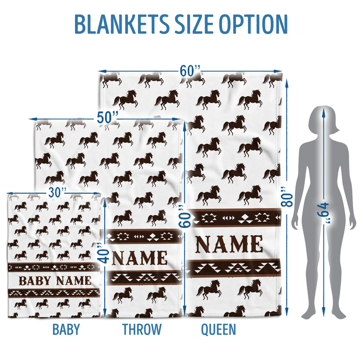 Western Baby Blanket - Personalized Cowboy Blankets for Boys & Girls, Custom Fleece Blankets for Newborns