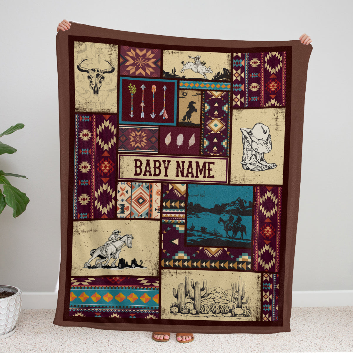 Western Baby Stuff, Personalized Baby Blankets For Baby, Fleece Blanket For Girl, Western Nursery Decorations, for Family Friends