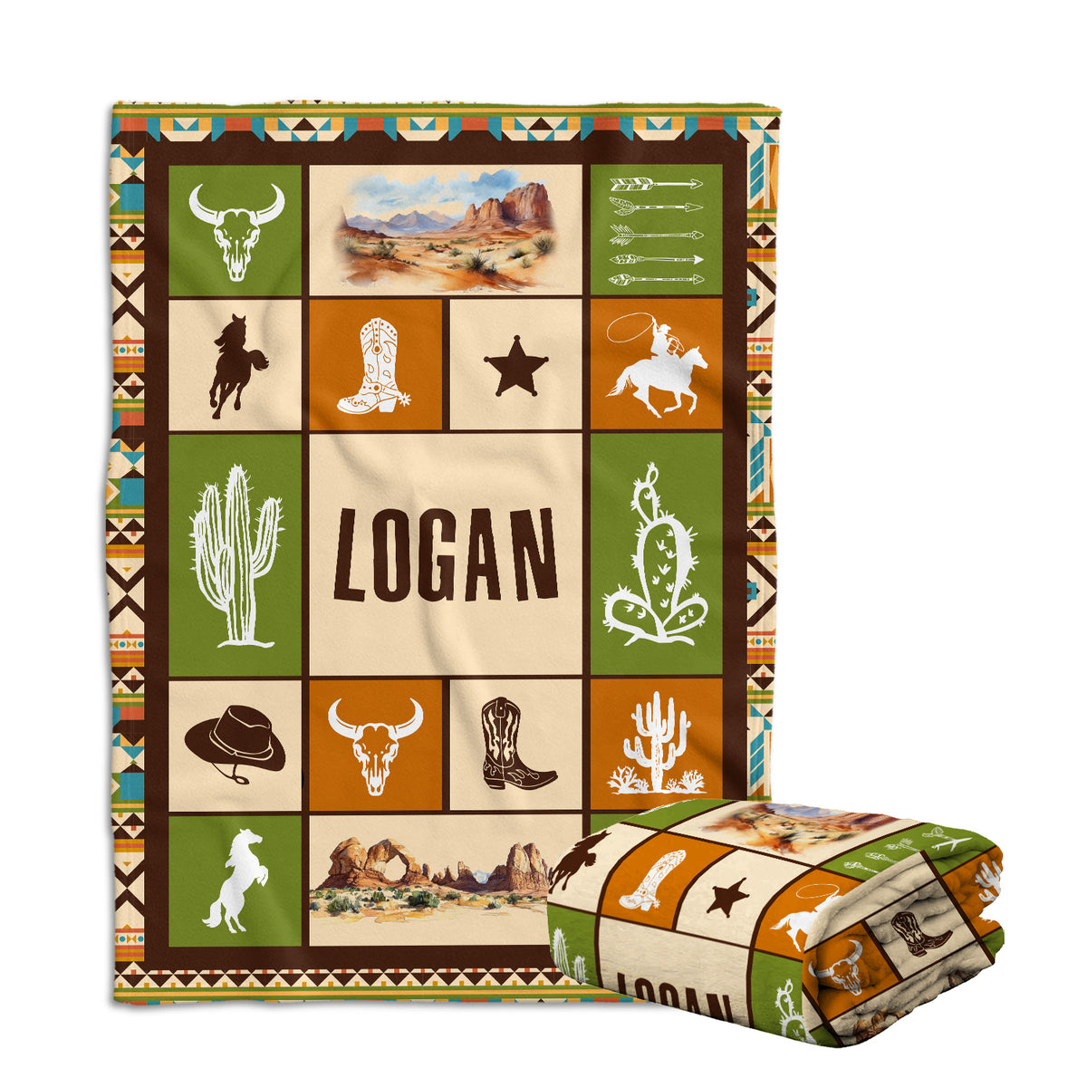 Western Baby Stuff, Personalized Baby Blankets for Boys, Fleece Blanket For Baby, Western Nursery Decorations, For Family Friends
