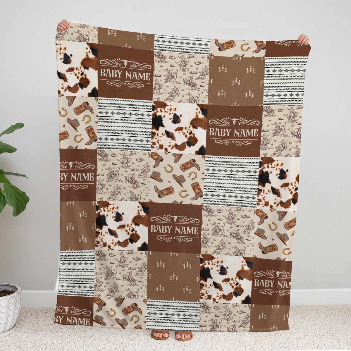 Western Baby Stuff, Personalized Baby Blankets for Boys Girls, Western Nursery Decorations, Git for Family Friends, Kids