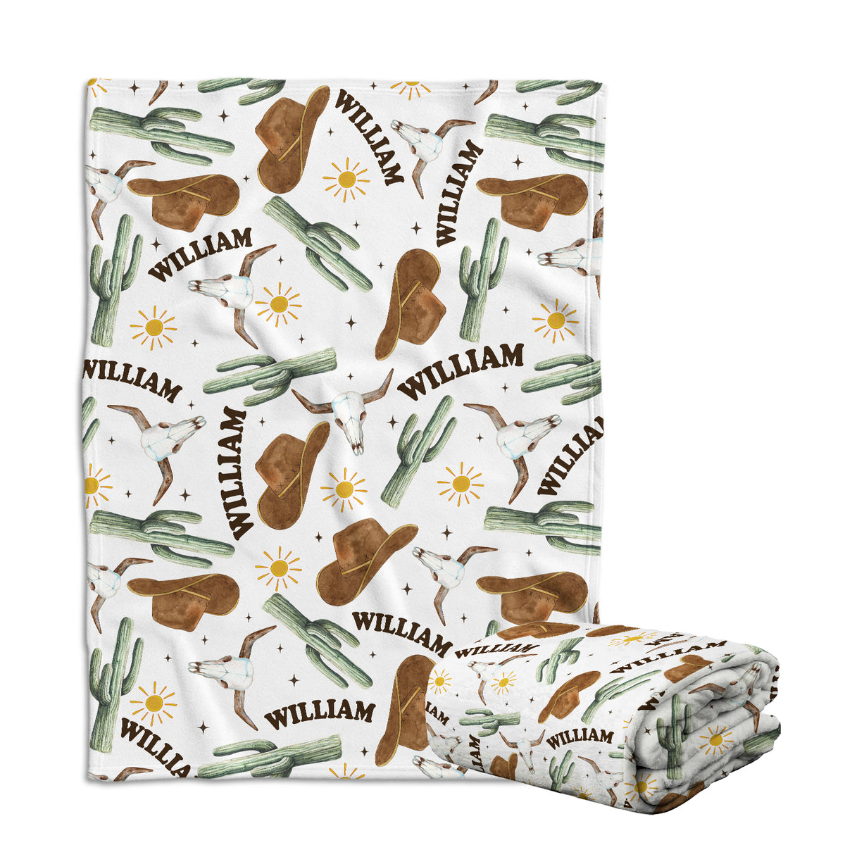 Western Baby Stuff, Personalized Baby Blankets for Boys Girls, Western Nursery Decorations, for Family Friends