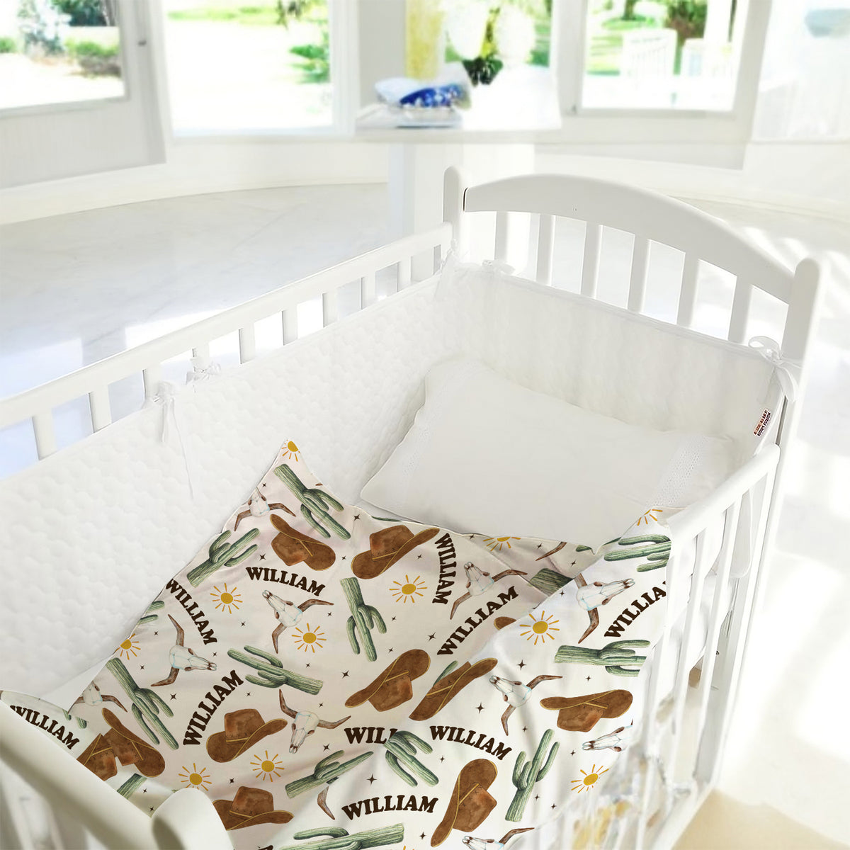 Western Baby Stuff, Personalized Baby Blankets for Boys Girls, Western Nursery Decorations, for Family Friends