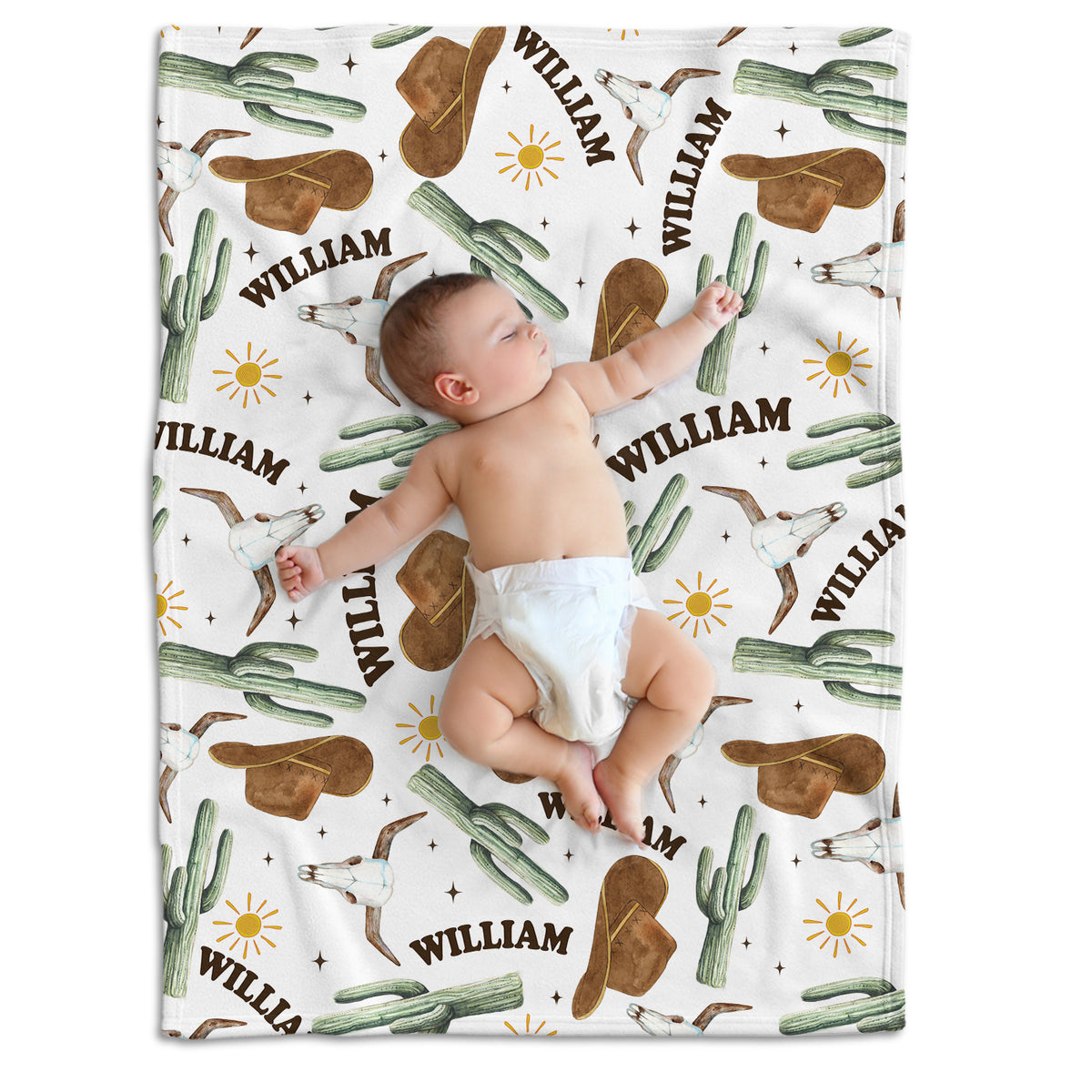 Western Baby Stuff, Personalized Baby Blankets for Boys Girls, Western Nursery Decorations, for Family Friends